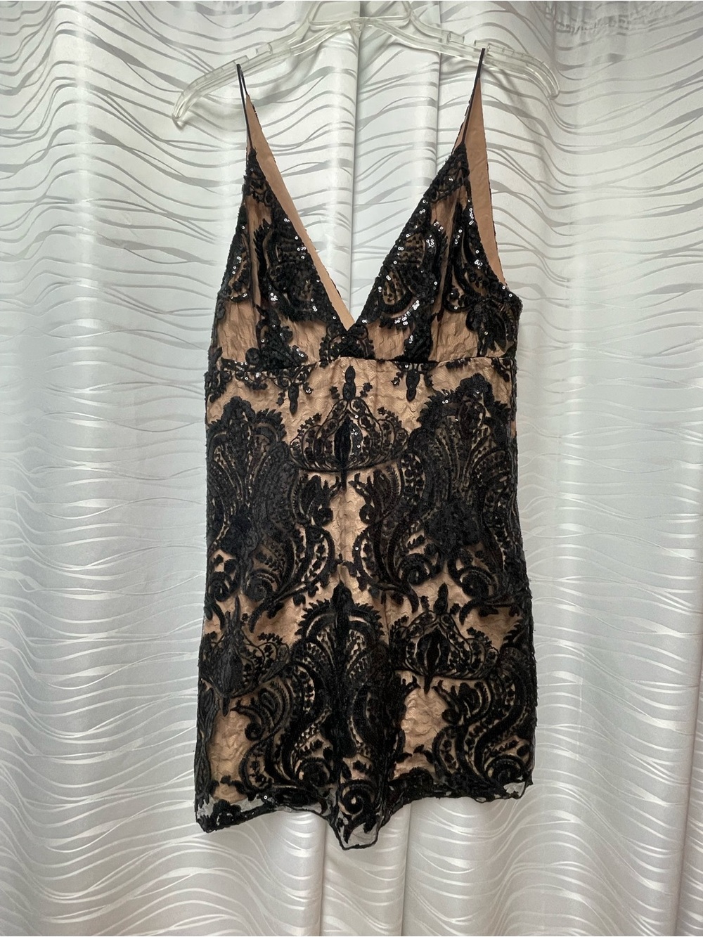 Free People Black Lace and Tan Dress
